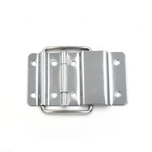 Suporte de dobradiça cromado com dimensões de 88 mm x 49 mm