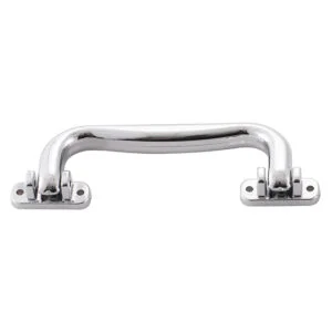 Elegante asa de caja de maquillaje con herrajes cromados