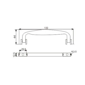 Elegante asa de caja de maquillaje con herrajes cromados