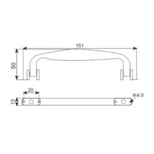 153mm chrome briefcase swivel handle