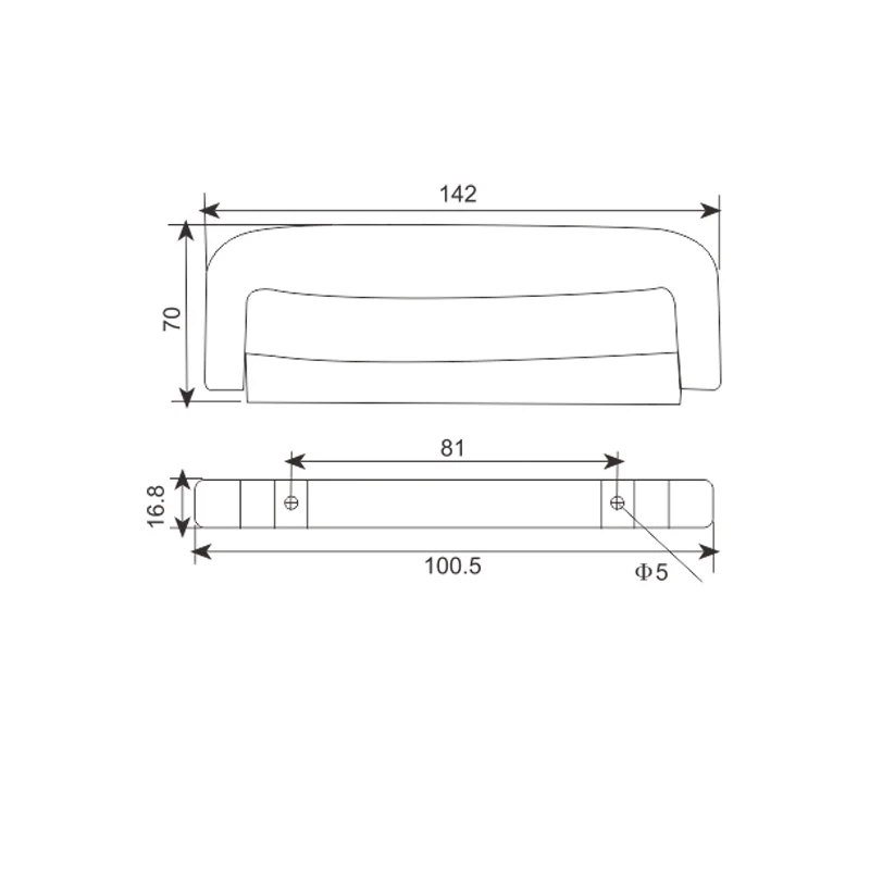 142 x 70 mm Pega giratória para mala com acessórios cromados FS2032 2 Pega giratória cromada numa pasta