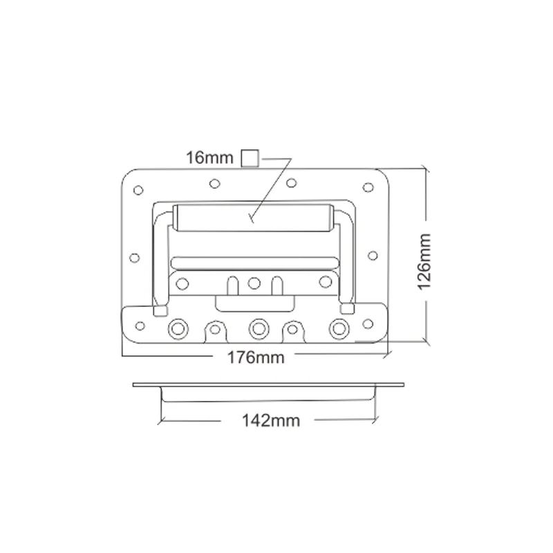 Fayshing Flight Case Large Toolbox Handle Metal Handle FS-2066 3 Металлическая ручка на большом рыболовном ящике для инструментов