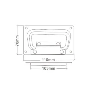 Recessed handle for flight case hardware