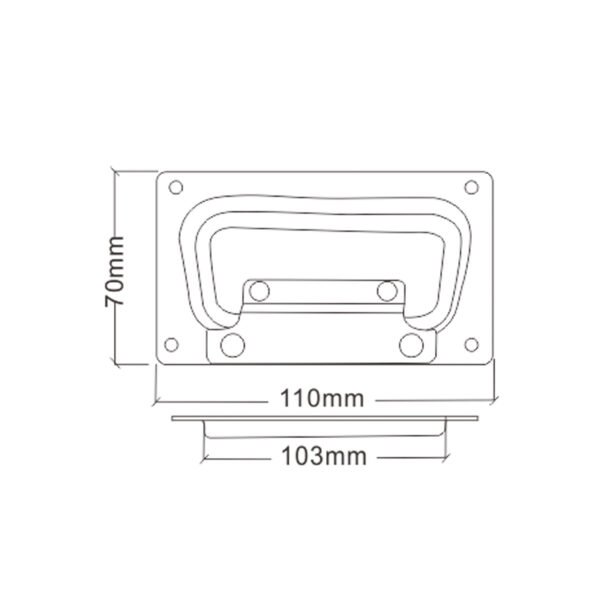 Fayshing Flight Case Hardware Recessed Handle Einbaugriffe without Spring FS-2113 - Imagen 2