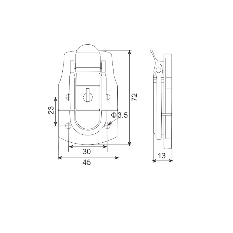 Fayshing 72*45mm Fecho de gaveta com fechadura FS-1003 2 Fecho de gaveta bloqueável de 72x45mm FS-1003 num armário