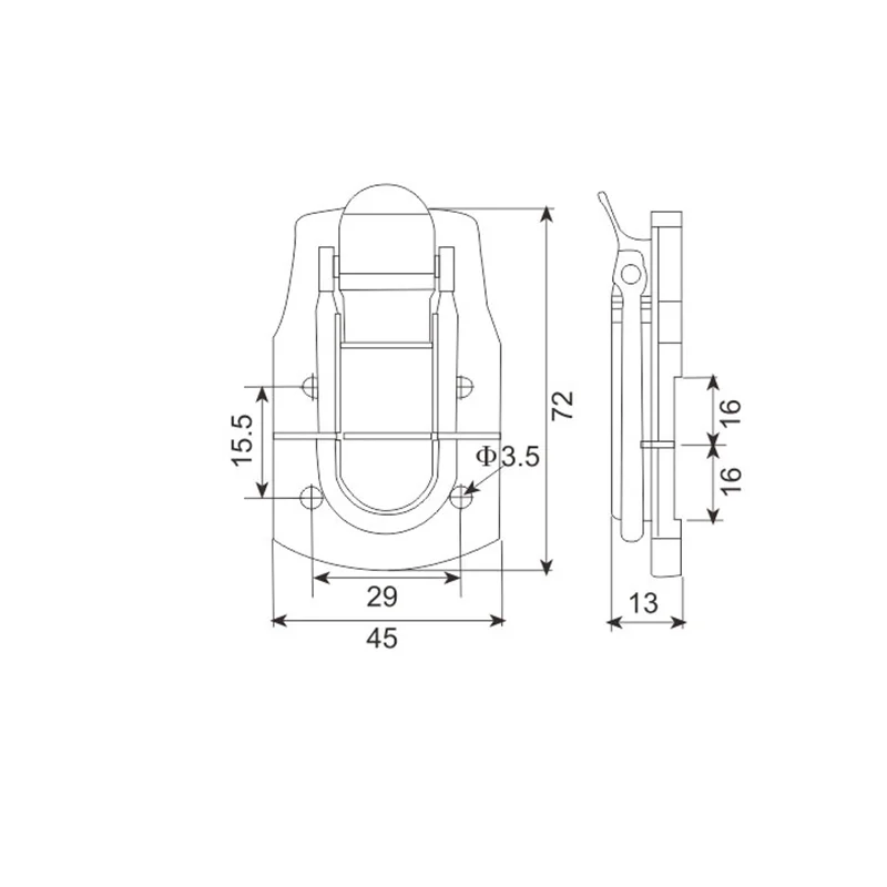 Fayshing 72*45 мм Выдвижная защелка FS-1012 2 Задвижка 72x45 мм FS-1012 на шкафу