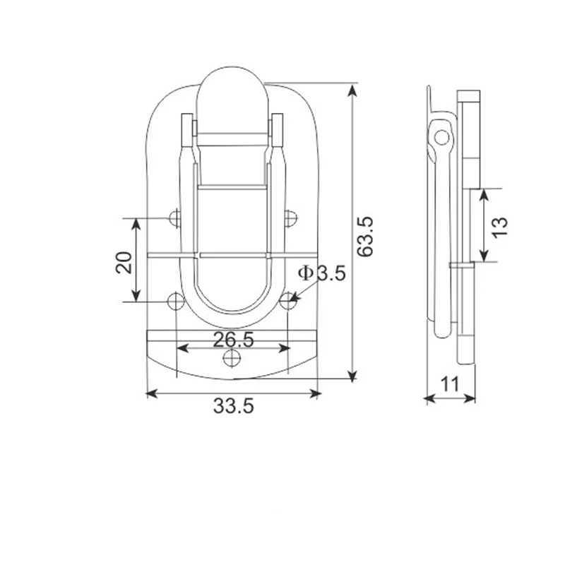 Aktenkoffer-Verschluss Hasp FS-1018 2 Aktenkoffer-Schließbügel FS-1018 in verschiedenen Ausführungen