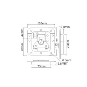 Trinco de torção tipo borboleta de encastrar médio em prato offset FS1110