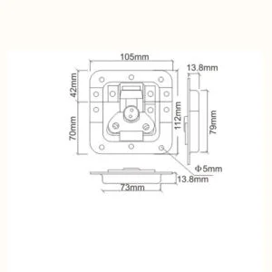 112x105mm trinco de torção borboleta encastrado com mola