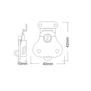 Loquet papillon cadenassable à ressort pour montage en surface FS1124 5 Petit loquet tournant en acier inoxydable avec montage apparent