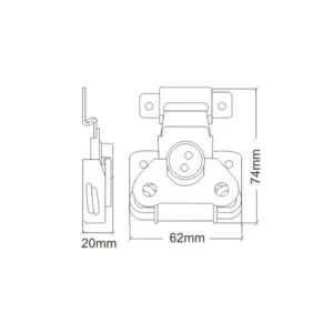Loquet papillon à ressort moyen pour montage en saillie et loquet de maintien