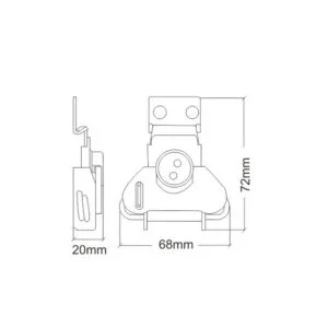 Loquet papillon à ressort moyen pour montage en saillie avec gardien