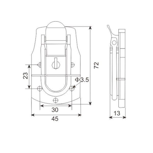 Fayshing 72*45mm Antique Lockable Draw Latch FS-1092 - Imagen 2