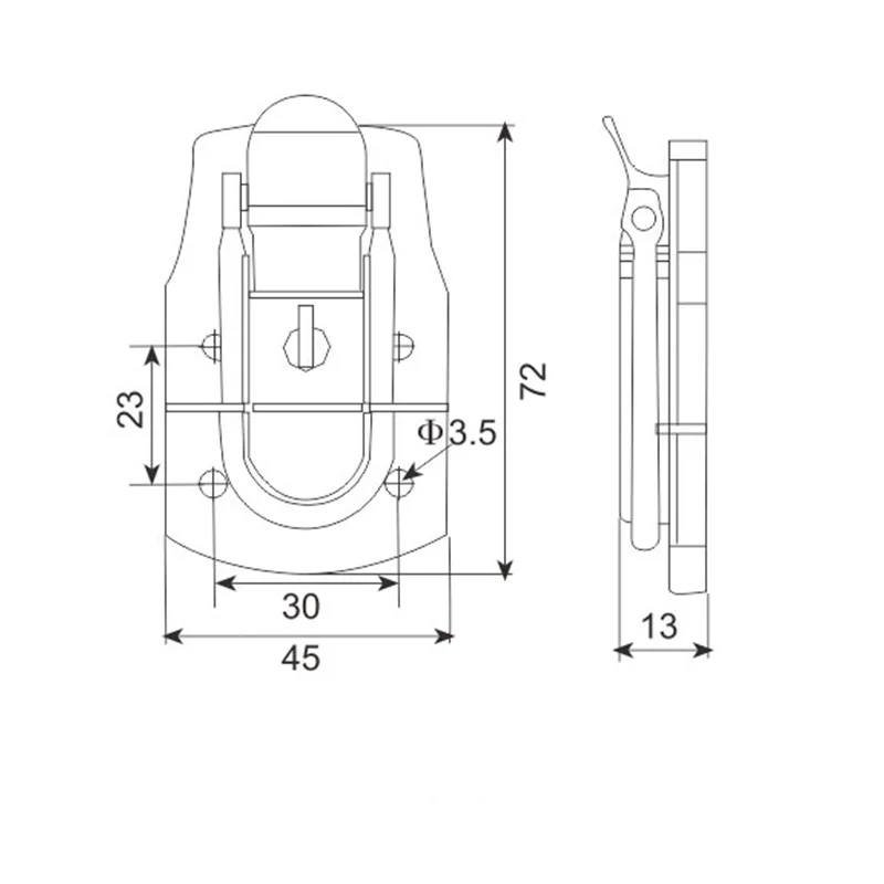 72x45mm lockable draw latch FS-1136 on a cabinet