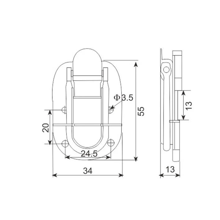 Aktenkoffer-Verschluss FS1149 an einer Ledertasche