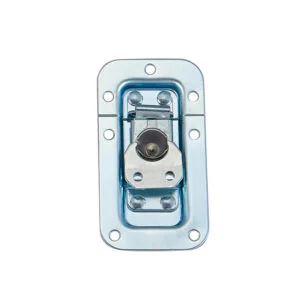 Flight case latch with lockable hasp on a briefcase