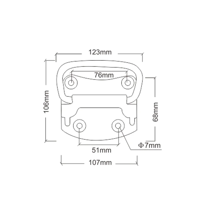 Fayshing Pull Ring Handle Toolbox Lifting Door Case Chest Pull Handles FS-2058 2 Poignée argentée sur la porte d'une boîte à outils