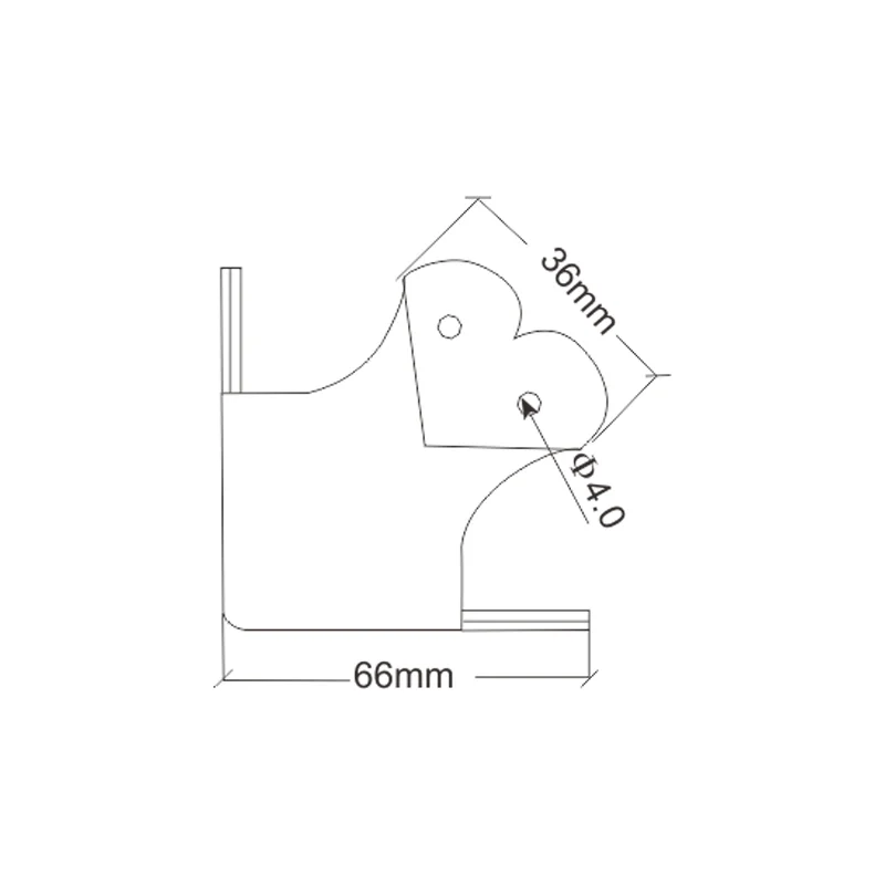 Fayshing grande de 3 patas esquina plana con 35 mm de desplazamiento FS3122 2 Herraje de pesca de esquina plana con tres patas y desplazamiento de 35 mm
