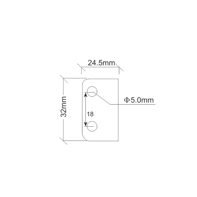 Braçadeira de fixação com quatro orifícios de 32 por 24,5 milímetros