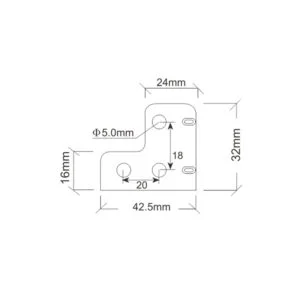Mittlere 6-Loch-Stützecke mit Verstärkungsrippen