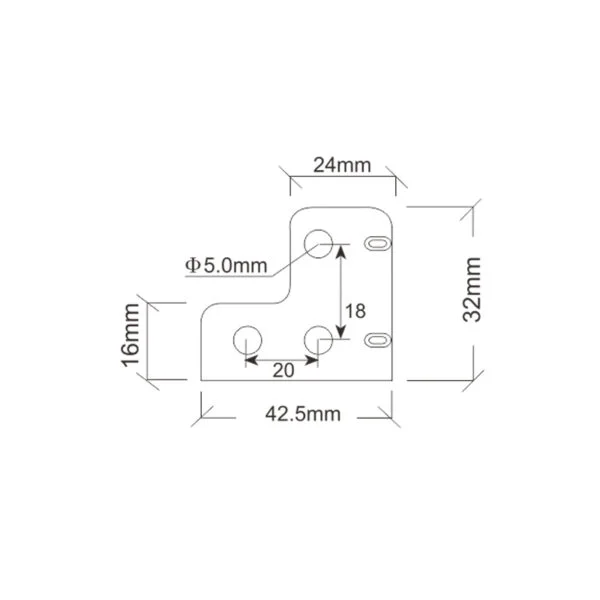 Fayshing Medium 6 hole Brace Corner with Strenghtening Ribs - Imagem 2
