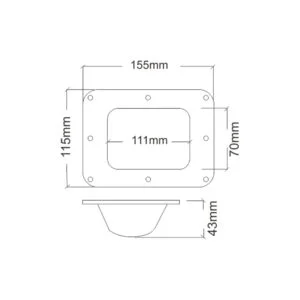 Plat moyen pour roulettes de 5 pouces FS-7002