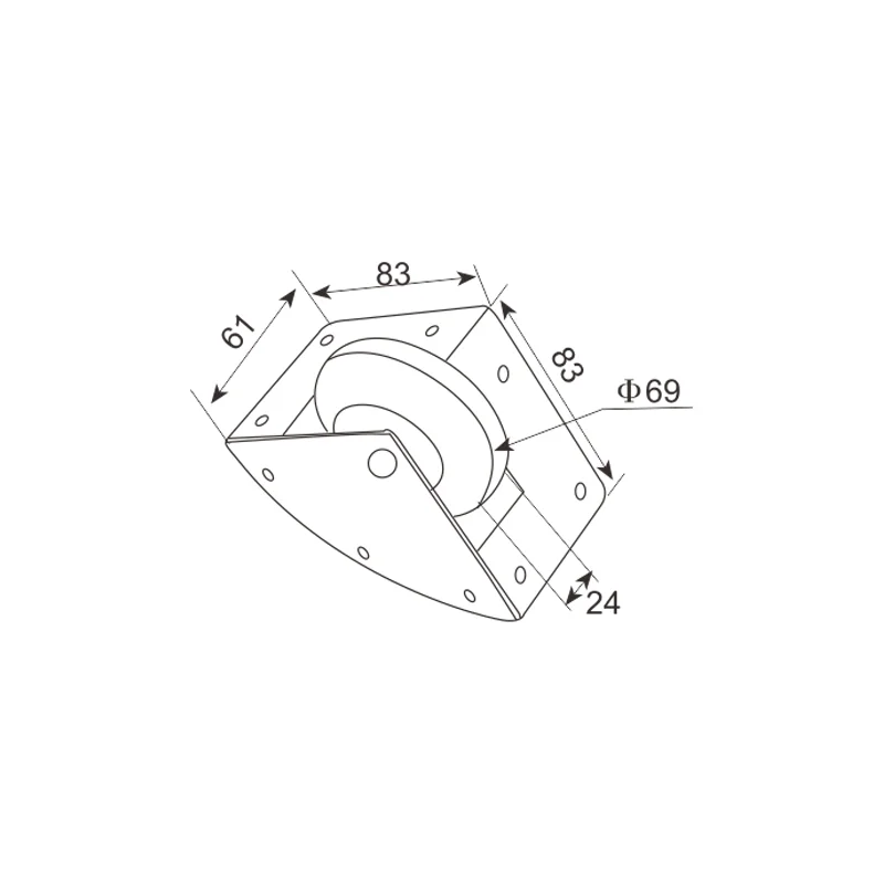 Roue de recouvrement des bords à angle droit de 4 pouces
