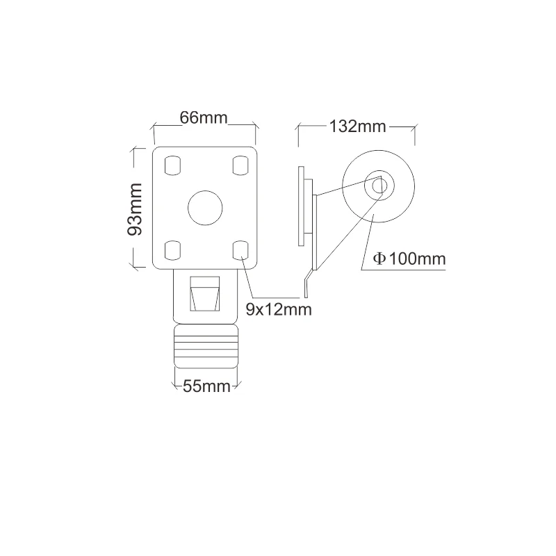 Fayshing 5,2-Zoll-Doppellager-Lenkbremsrolle FS-7009 2 5,2-Zoll-Doppellager-Lenkbremsrolle mit Rädern