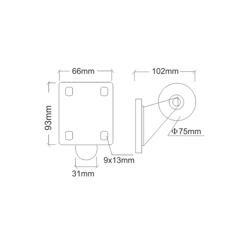 Fayshing 4 pulgadas de doble rodamiento giratorio móvil de ruedas FS-7014 2 Rueda giratoria de doble rodamiento de 4 pulgadas con rueda móvil