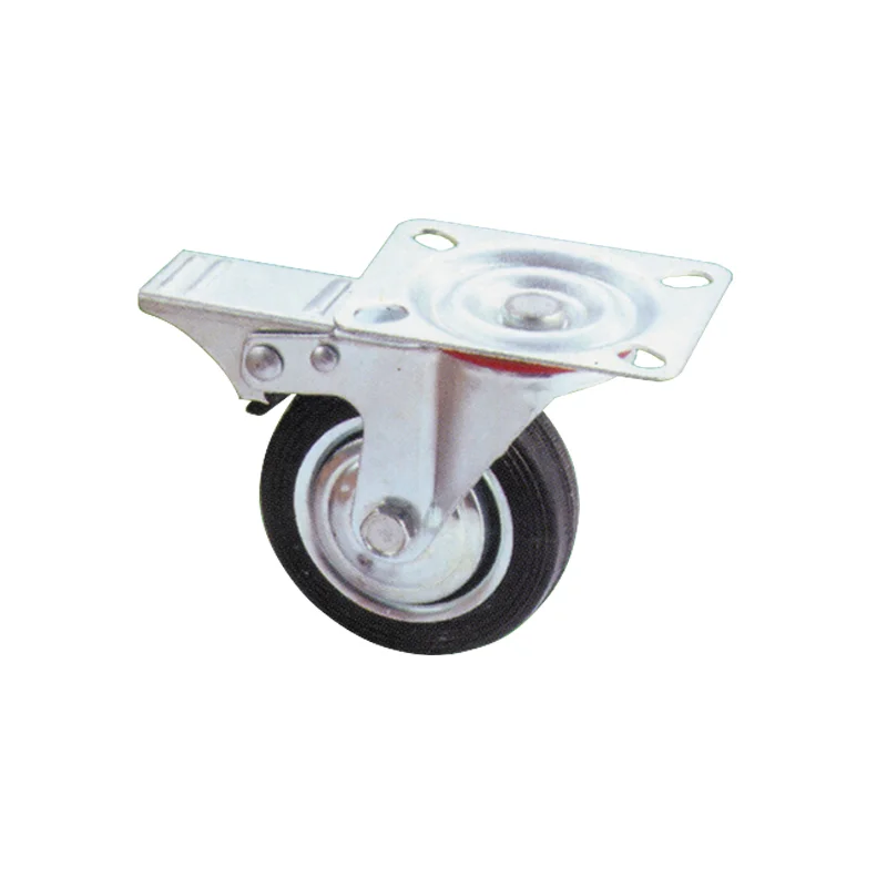 Fayshing 4 Inch Light Duty Industrial Brake Casters FS-7015 1 Roulettes à frein industriel de 4 pouces sur une roue légère