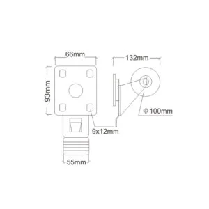 4-inch heavy-duty swivel caster with brake on a wheel