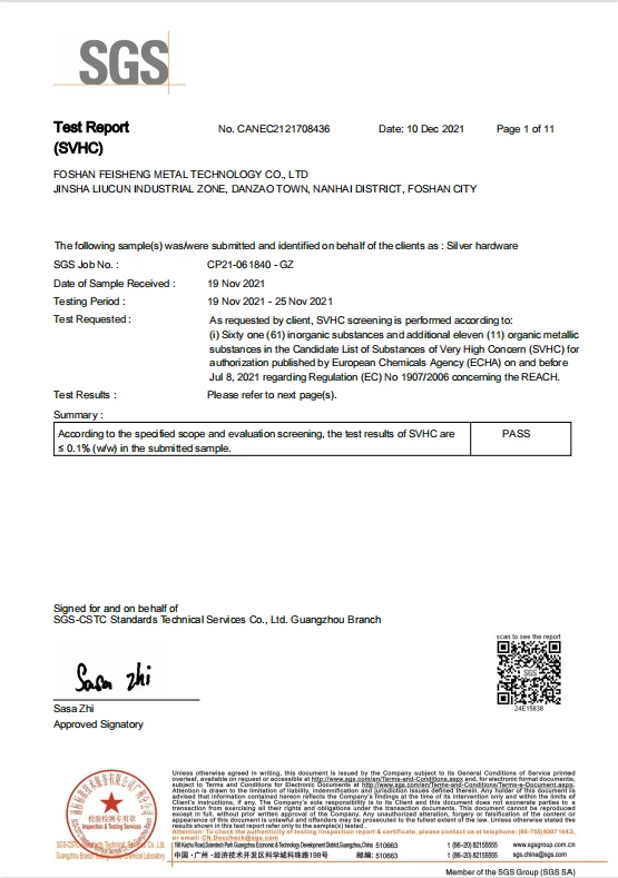 Fayshing Metal Technology Co,.Ltd obtient la certification ISO 3 GV