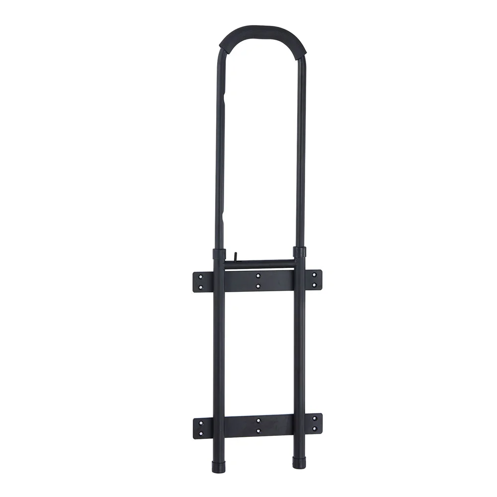 External telescoping luggage handle extended to full length