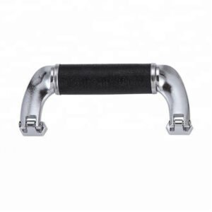 Premium große schwarze Leder Aktentasche Alloy Swivel Handle FS-2039
