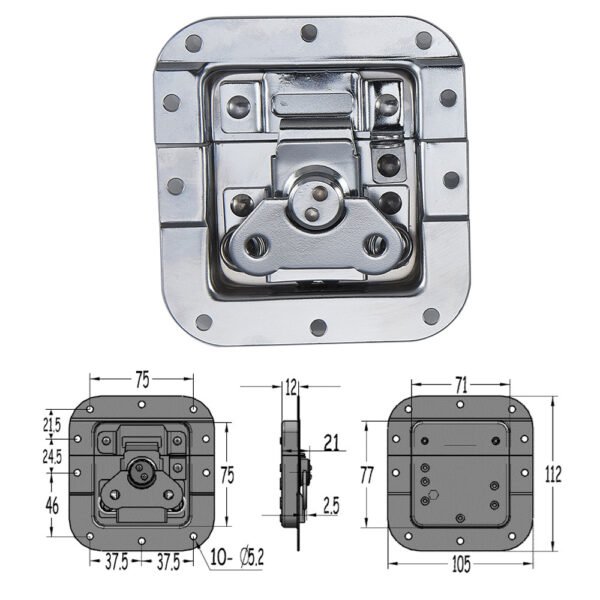 FS1207 Medium Recessed Latch with Offset Size