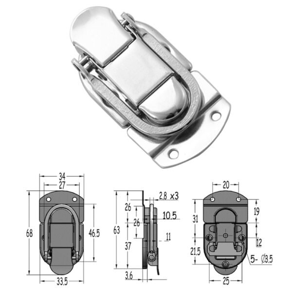 Briefcase Latch Hasp FS-1024 Size