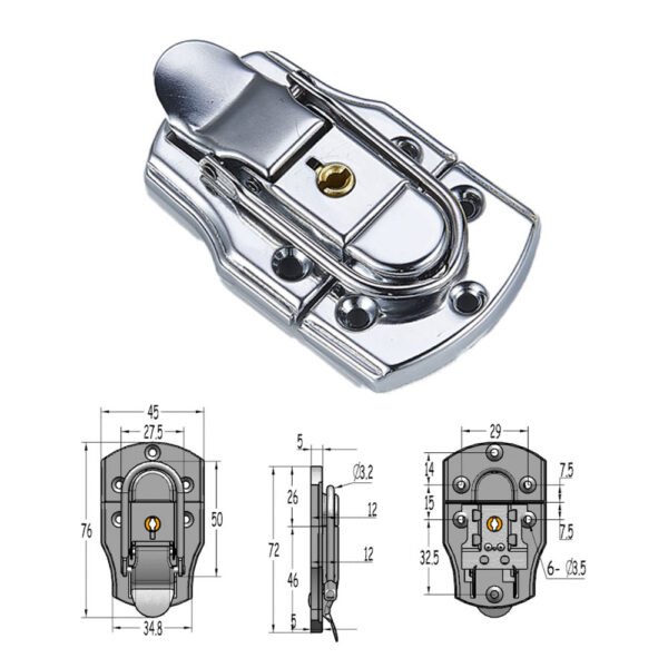 Large Hasp Latch Lock — Three-holes Header Lock FS1088 Size