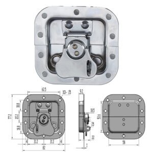 Small recessed butterfly twist latch with padlockable feature FS1105 CAD drawing