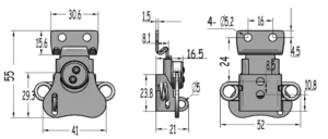 Loquet papillon cadenassable à ressort pour montage en saillie FS1124 3 FS1124 Dessins CAD détaillés