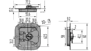 FS1204 Petits Loquets Encastrés avec Cadenas