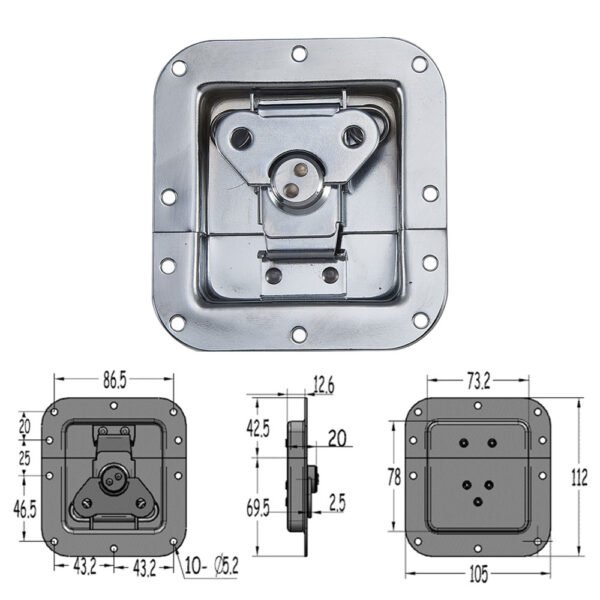 FS1206 Medium Recessed Latch without Offset Size