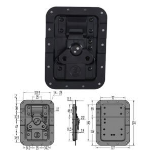 FS1211 Large Recessed Butterfly Twist Latch with Offset Size