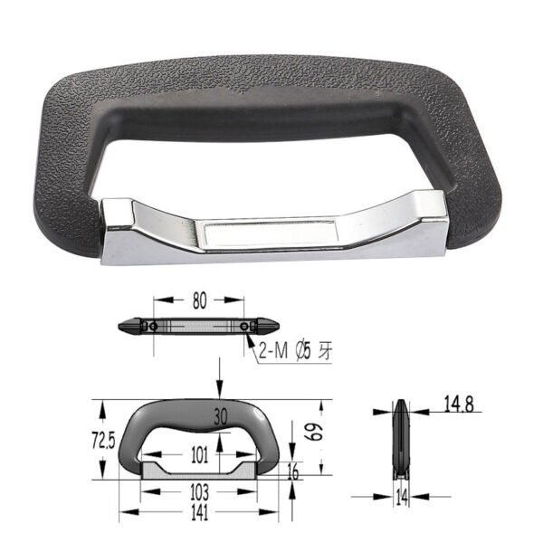 141mm Briefcase Swivel Handle with Chrome Fittings FS-2030 Size