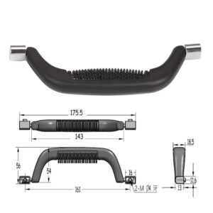 Pasta de plástico preta pequena com pega giratória e punho antiderrapante FS2036 Tamanho