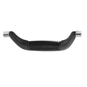 Pasta de plástico preta grande com pega giratória e pega antiderrapante com acessórios prateados FS-2037