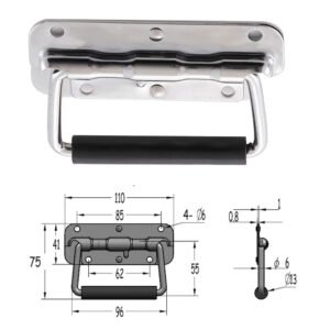 Flight Case 110mm Petite poignée en métal avec grip en caoutchouc FS-2046 Taille