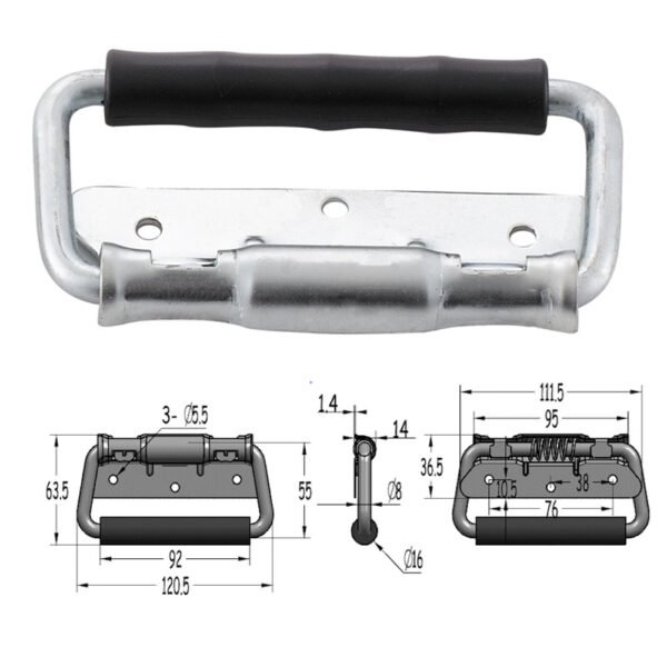 8mm Surface Mount Spring-Loaded Handle FS-2049 - Image 2