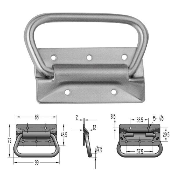 Fayshing Wooden Box Metal Frosted Handle with 5 holes FS-2055 - Imagem 2