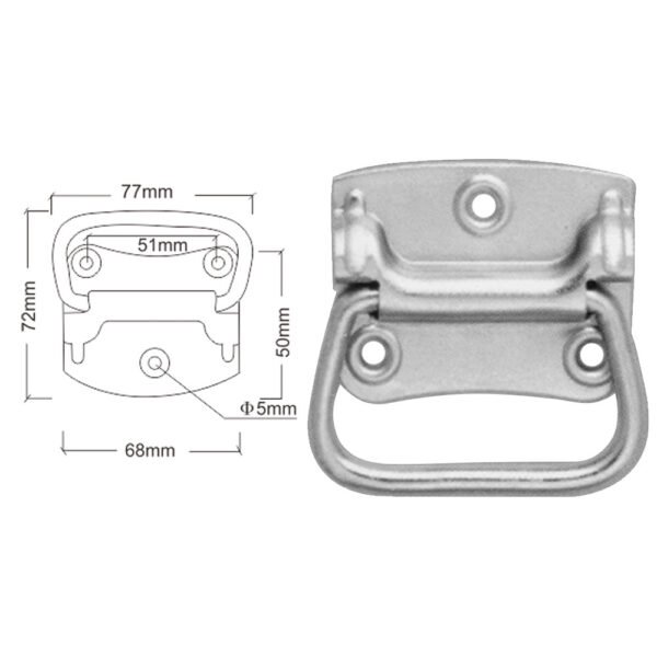 3 Mounting Holes Small Chest Handle FS-2056 Size