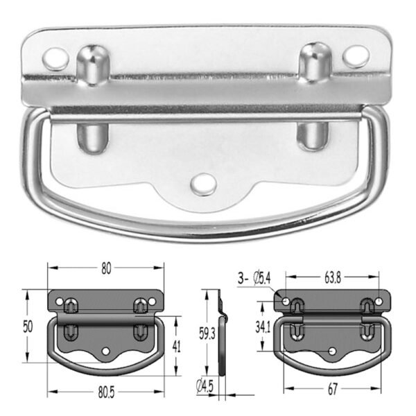 80mm Medium Side Surface Mounted Chest Handle FS-2061 Size